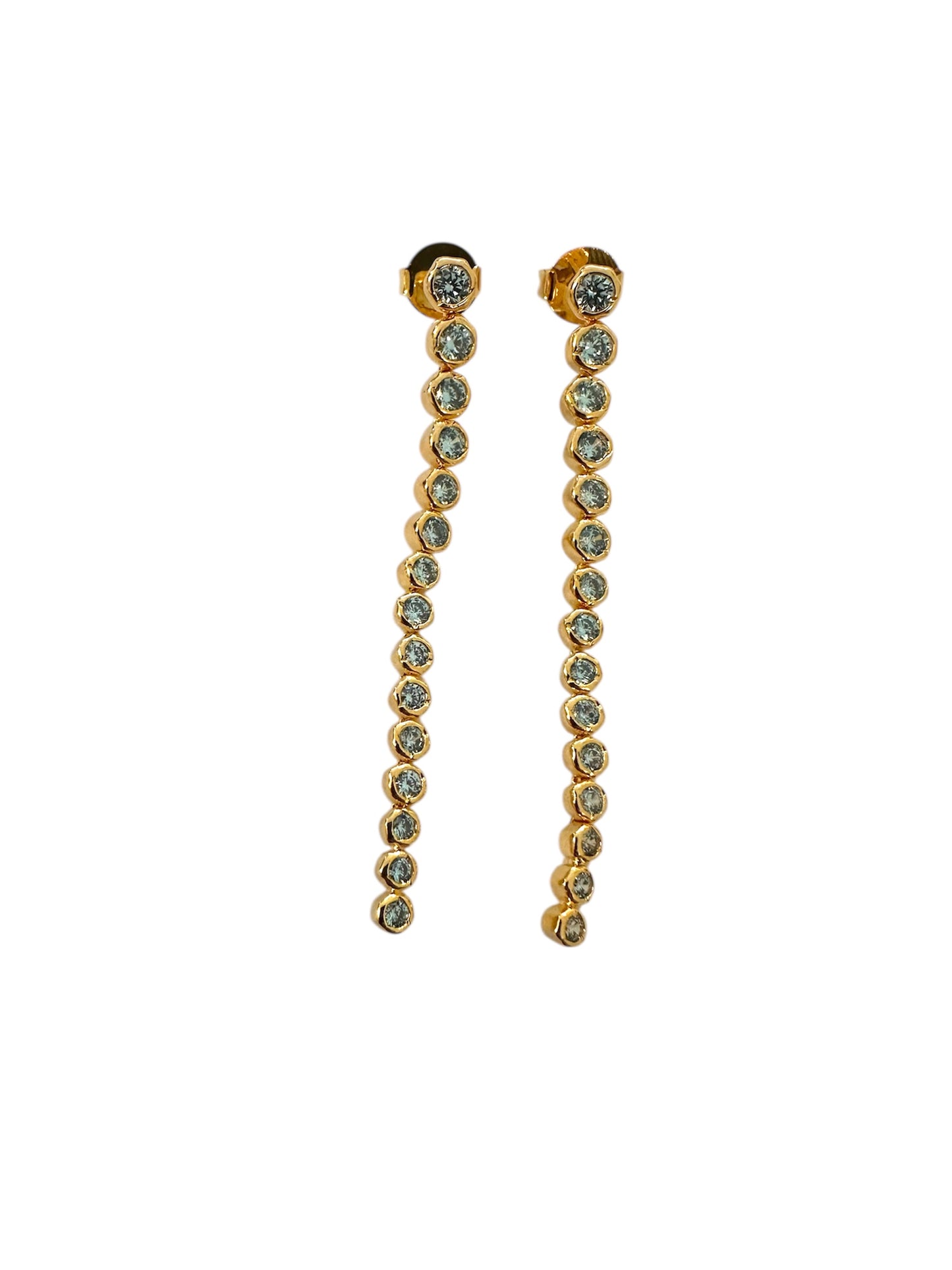 Ziva Long Crystal Studs