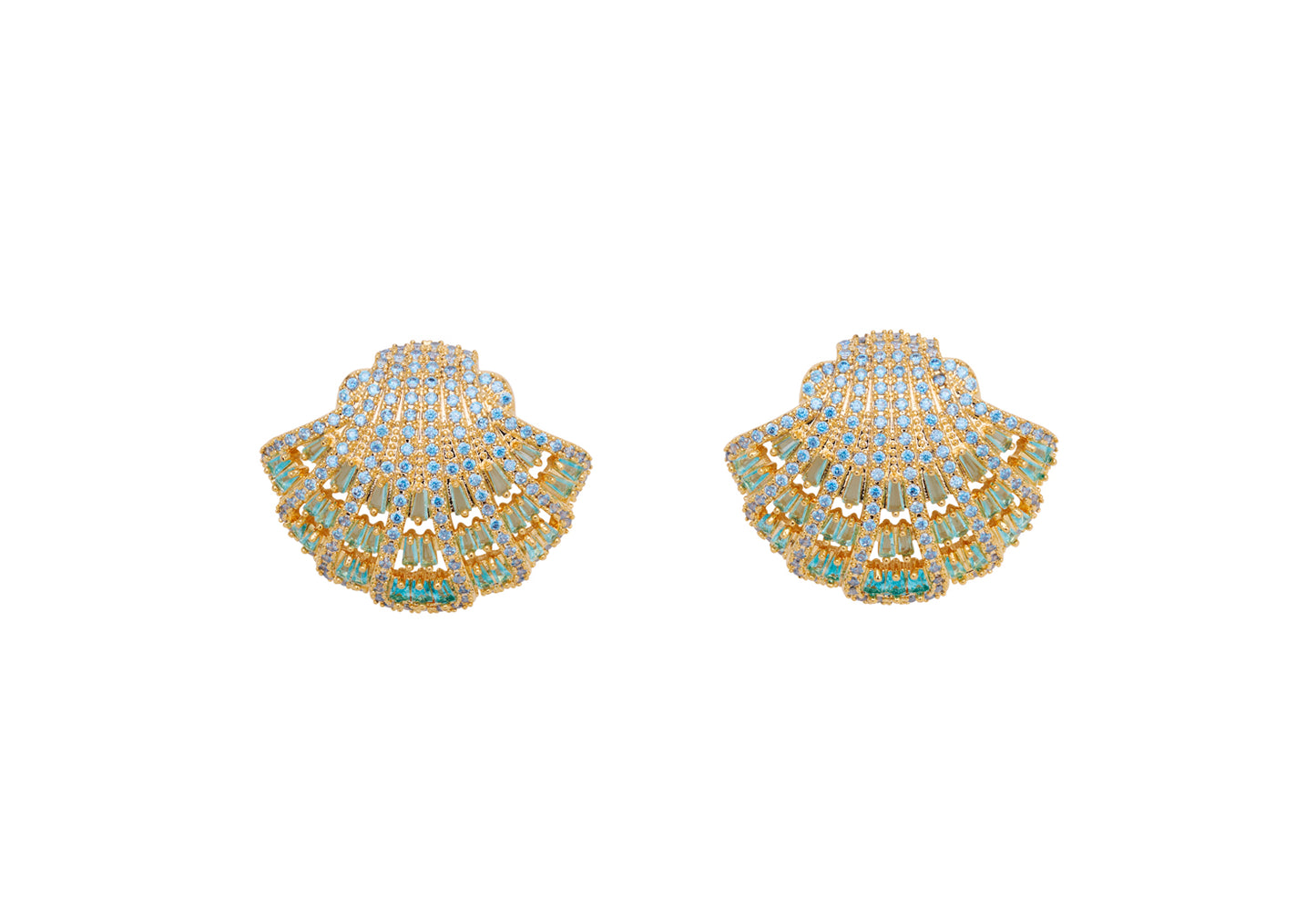 Shell Crystal Studs
