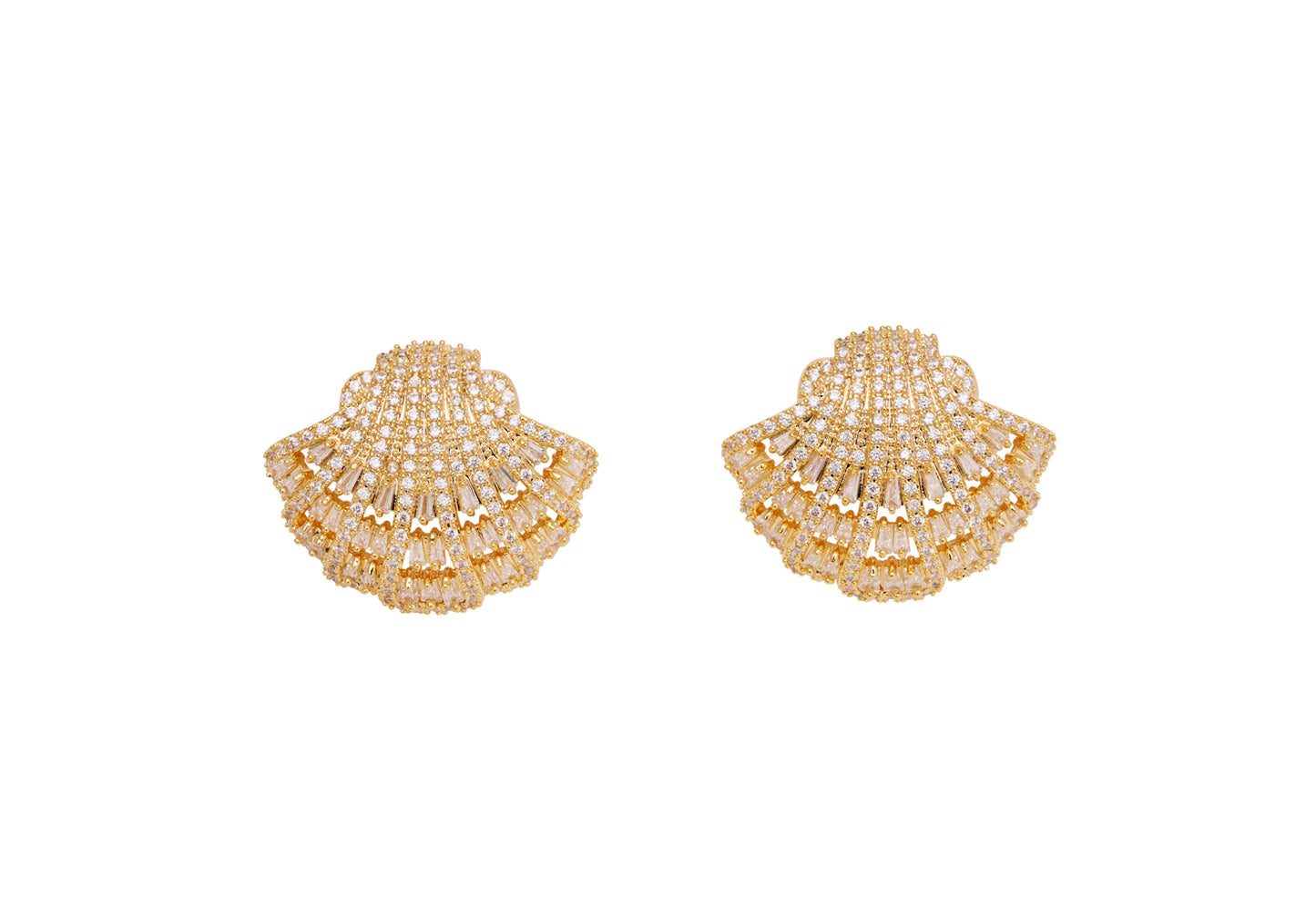 Shell Crystal Studs