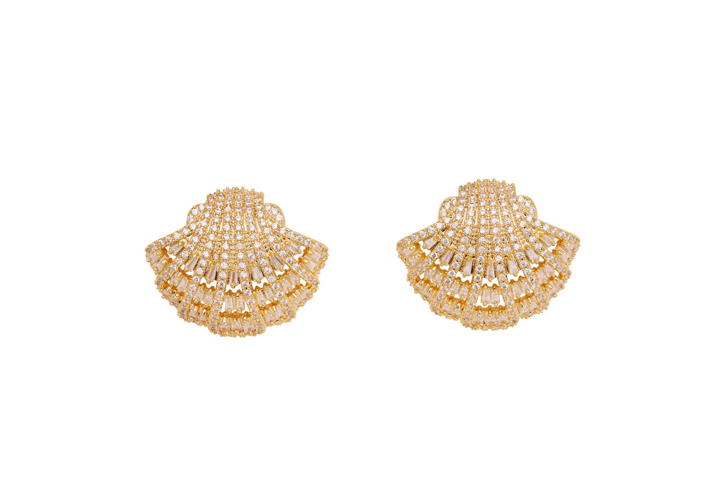 Shell Crystal Studs