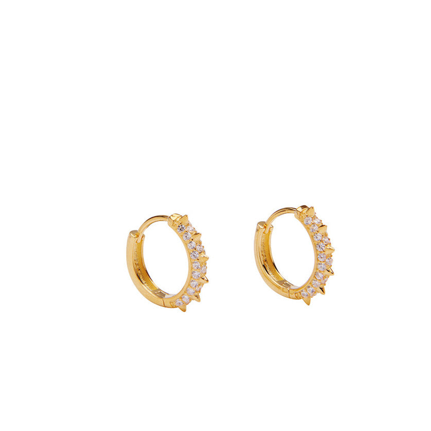 Suede Crystal Hoops