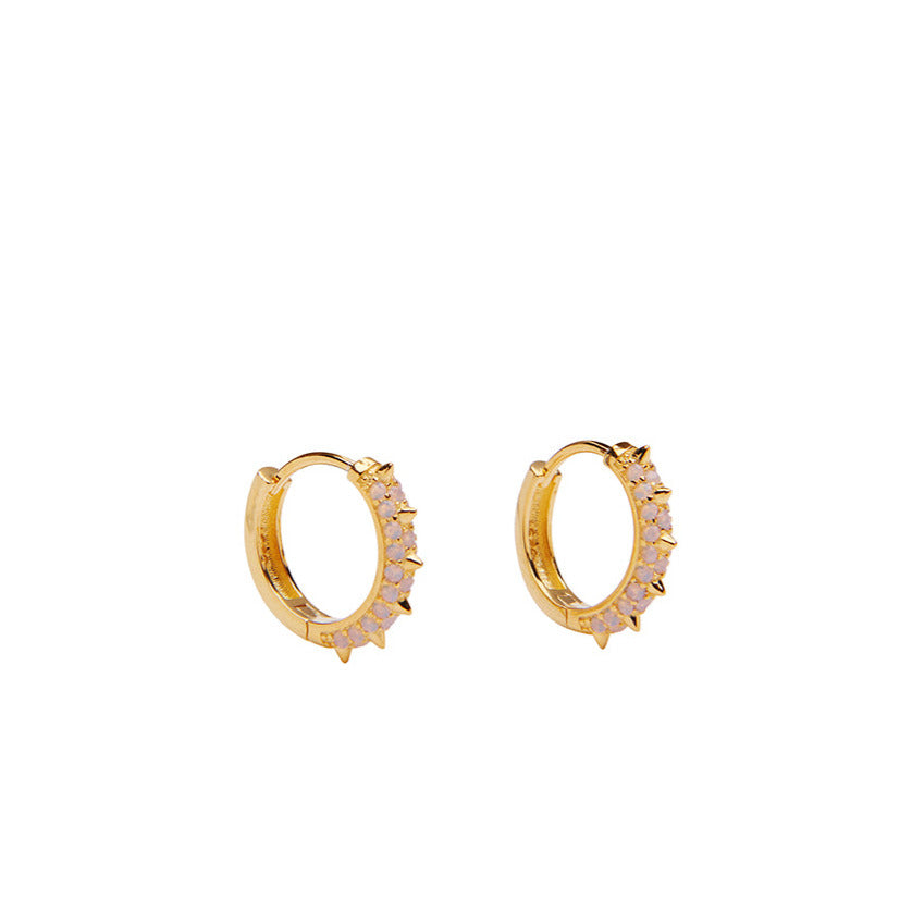 Suede Crystal Hoops