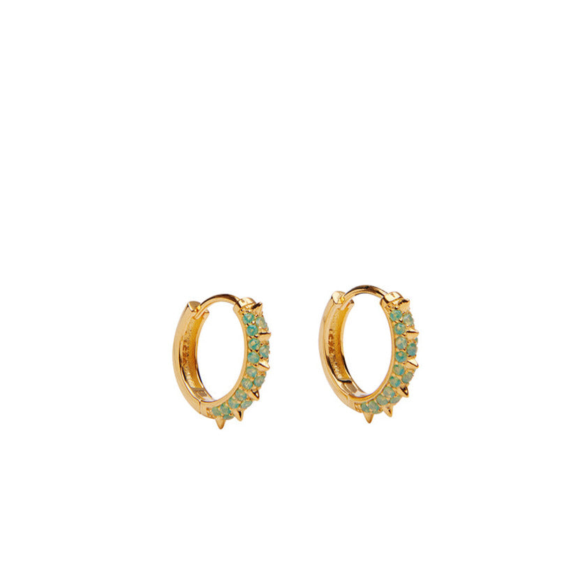Suede Crystal Hoops