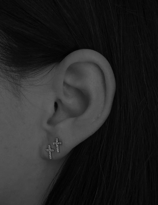 Cross Crystal Stud