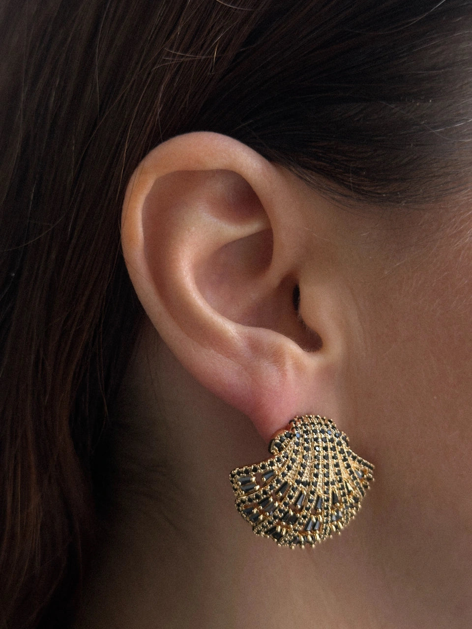 Shell Crystal Studs