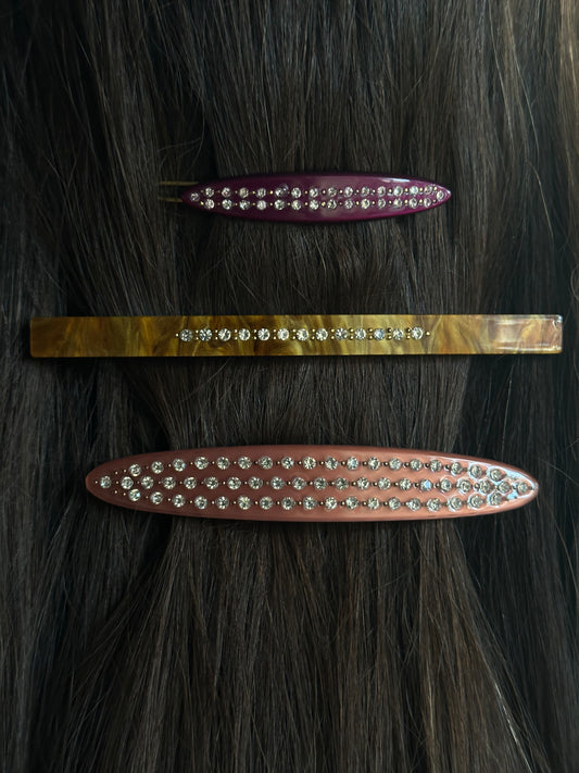 Petit Aval Crystal Hair Clip