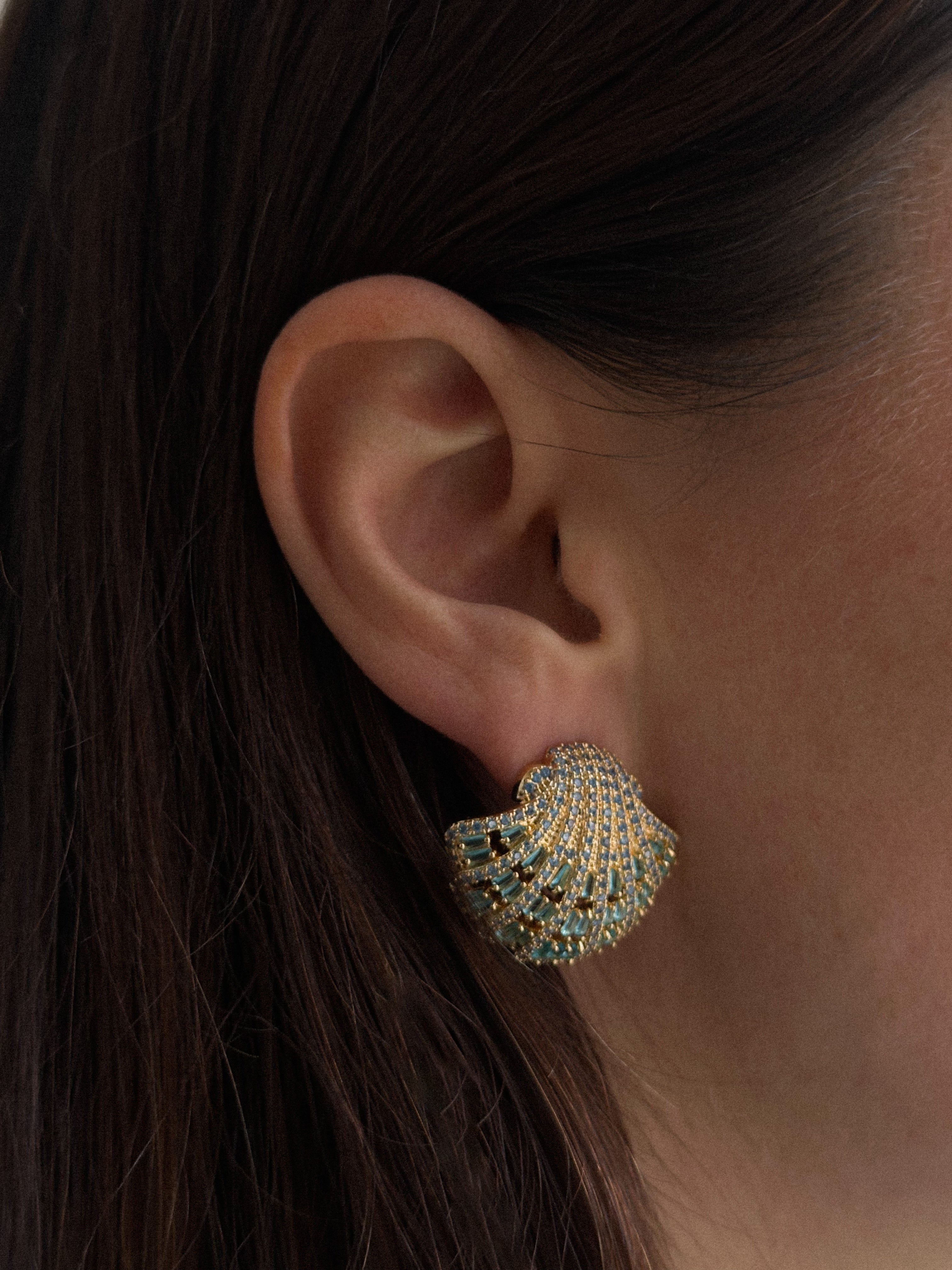 Shell Crystal Studs