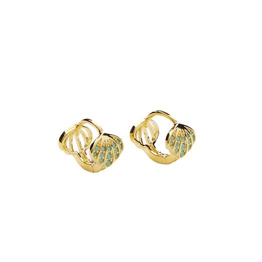 Sea Crystal Hoops