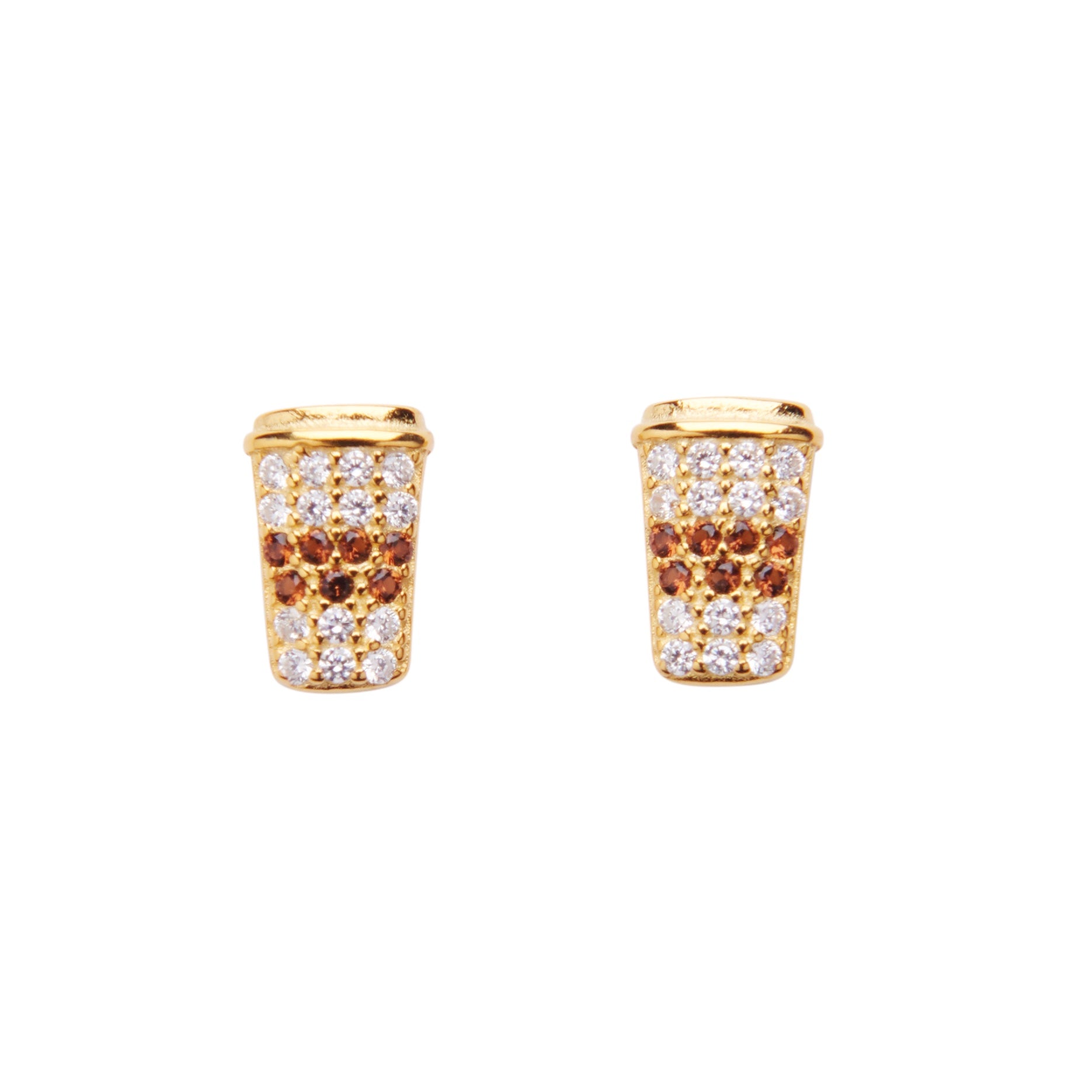 Latte Crystal Studs