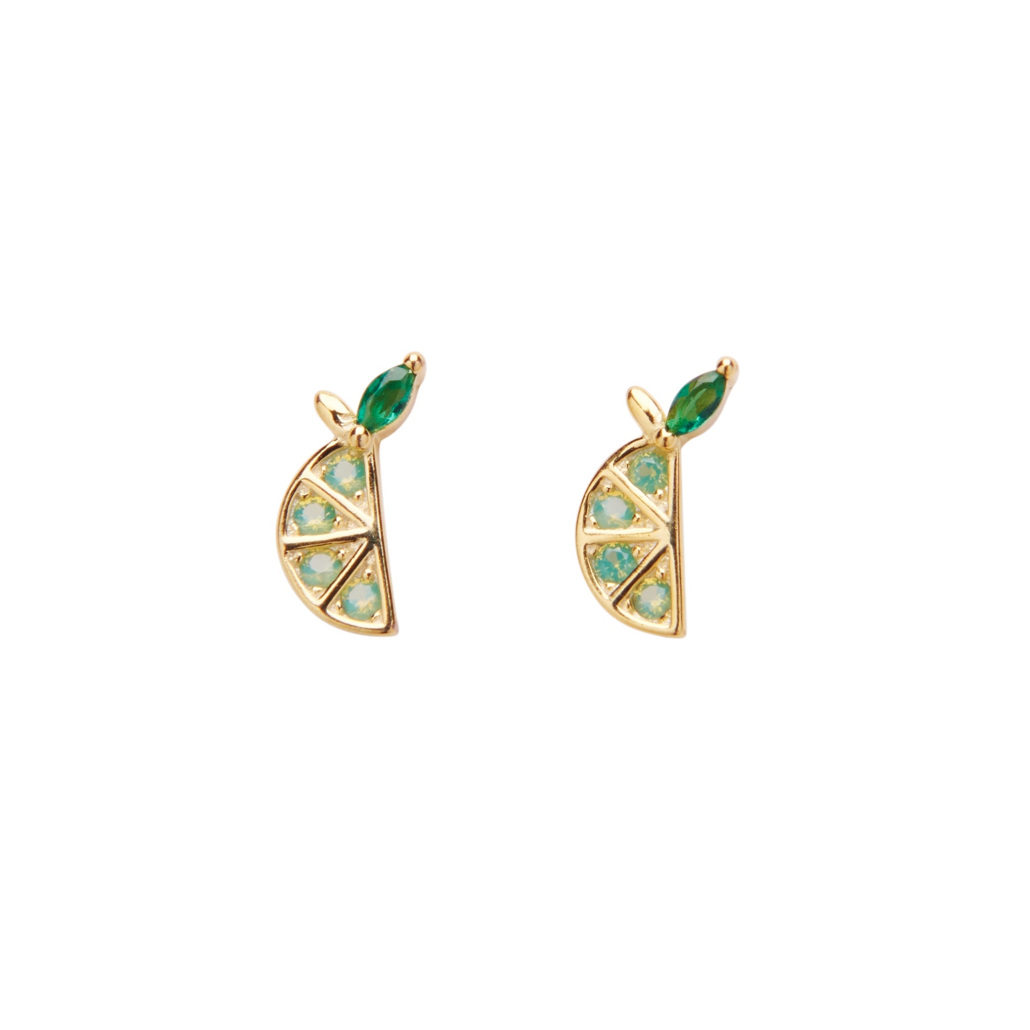 Lime Crystal Studs