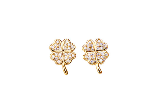 Clover Crystal Studs