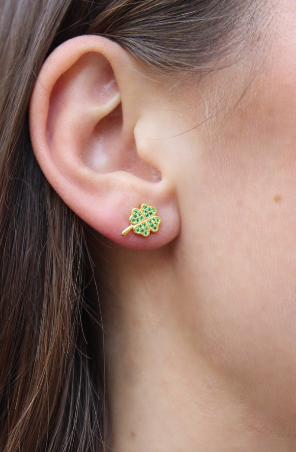 Clover Crystal Studs