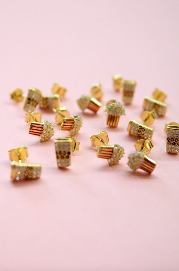 Latte Crystal Studs