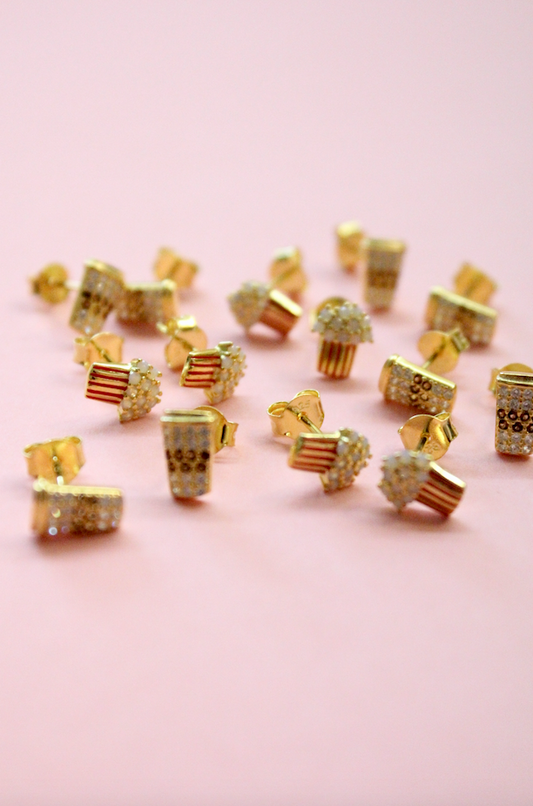 Latte Crystal Studs