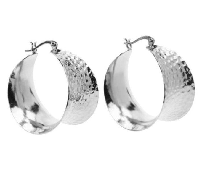 Giant silver hot sale hoop earrings