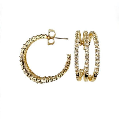 Crystal Row Hoops