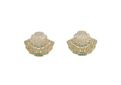 Shell Crystal Studs