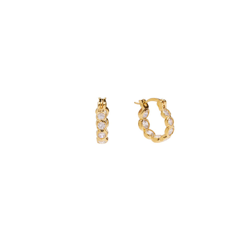 Elva Petite Crystal Hoops