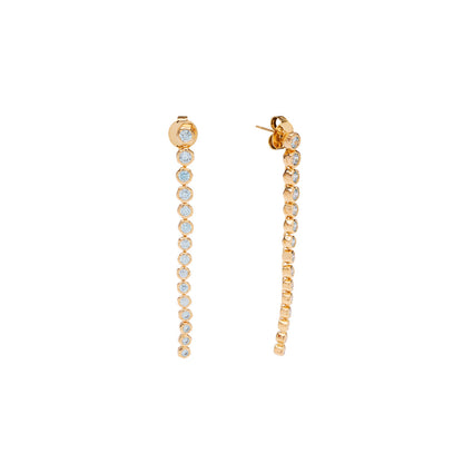Ziva Long Crystal Studs