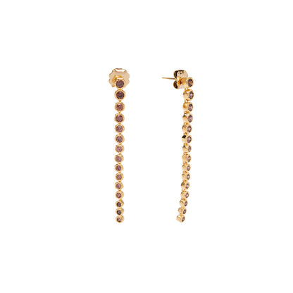 Ziva Long Crystal Studs