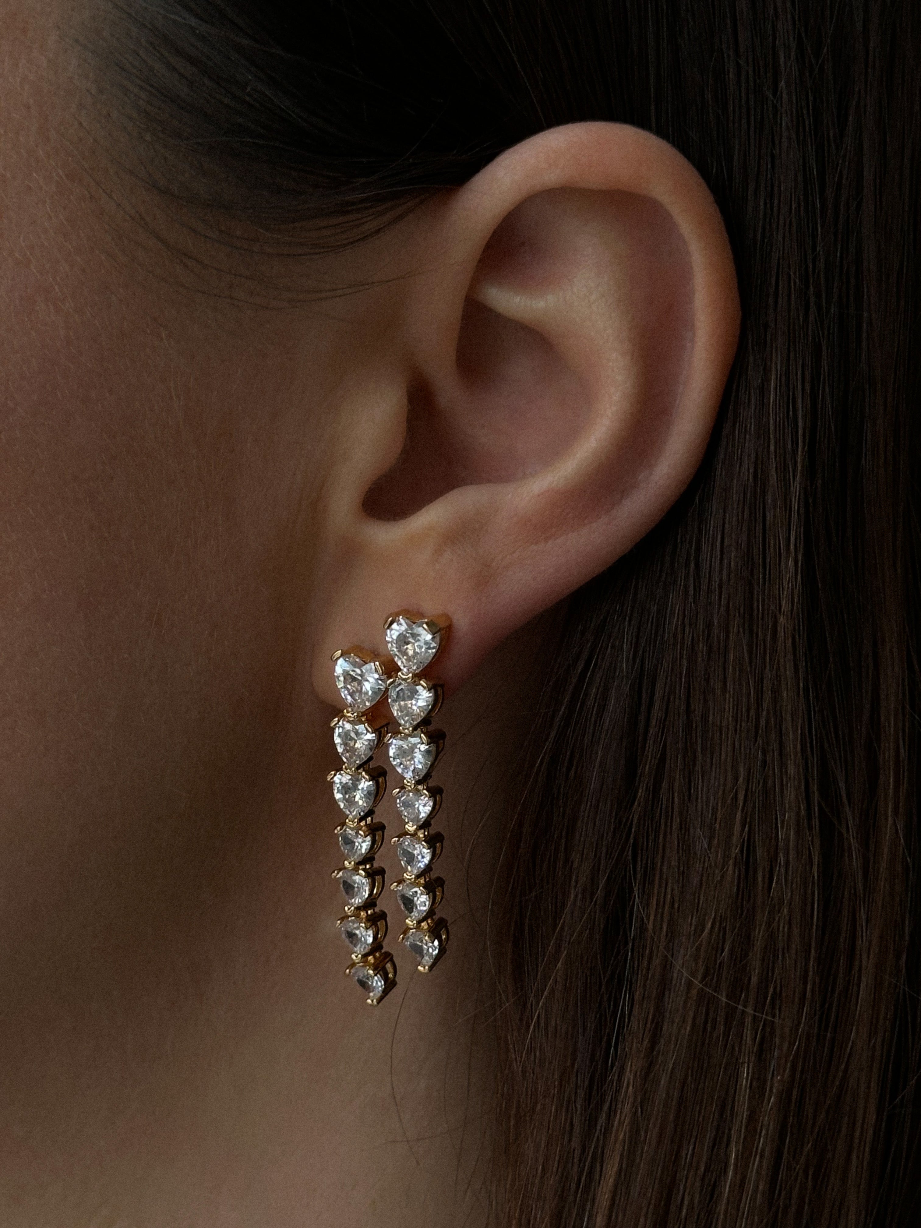 Crystal Heart Studs