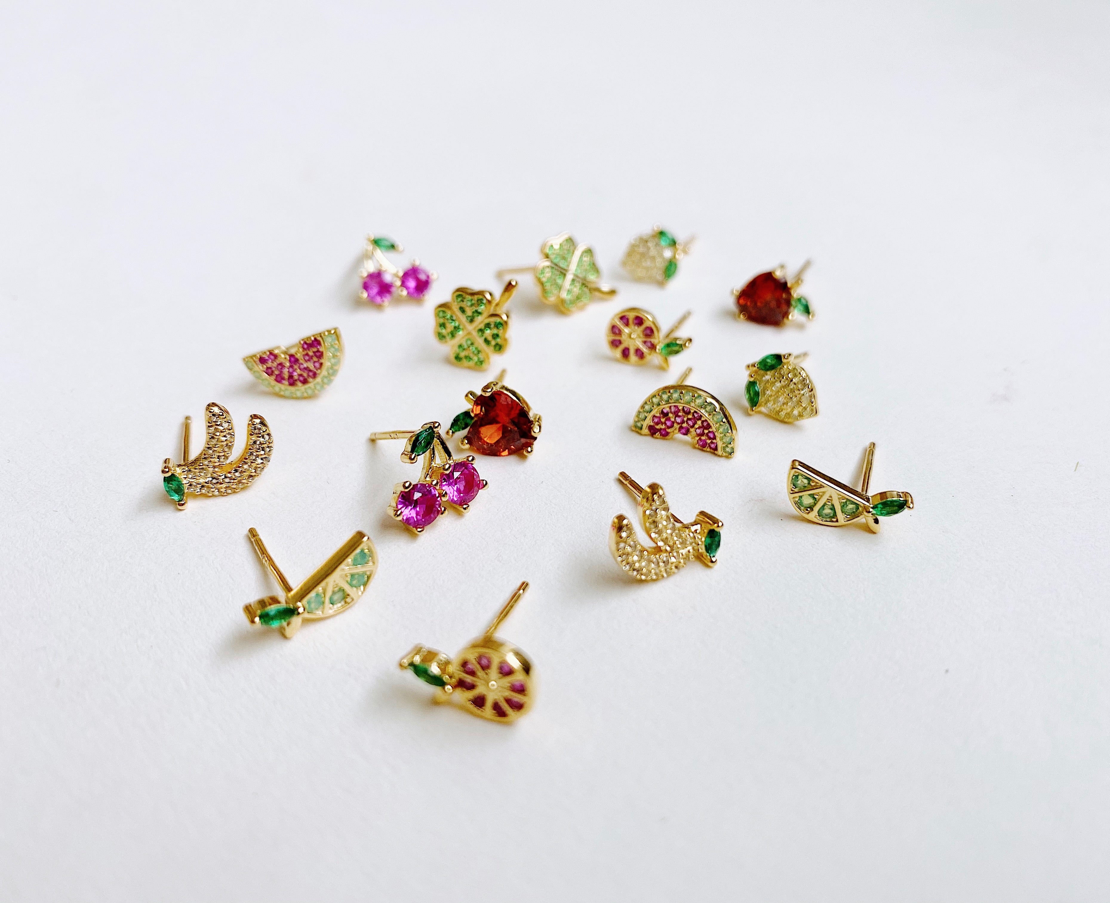 Grapefruit Crystal Studs