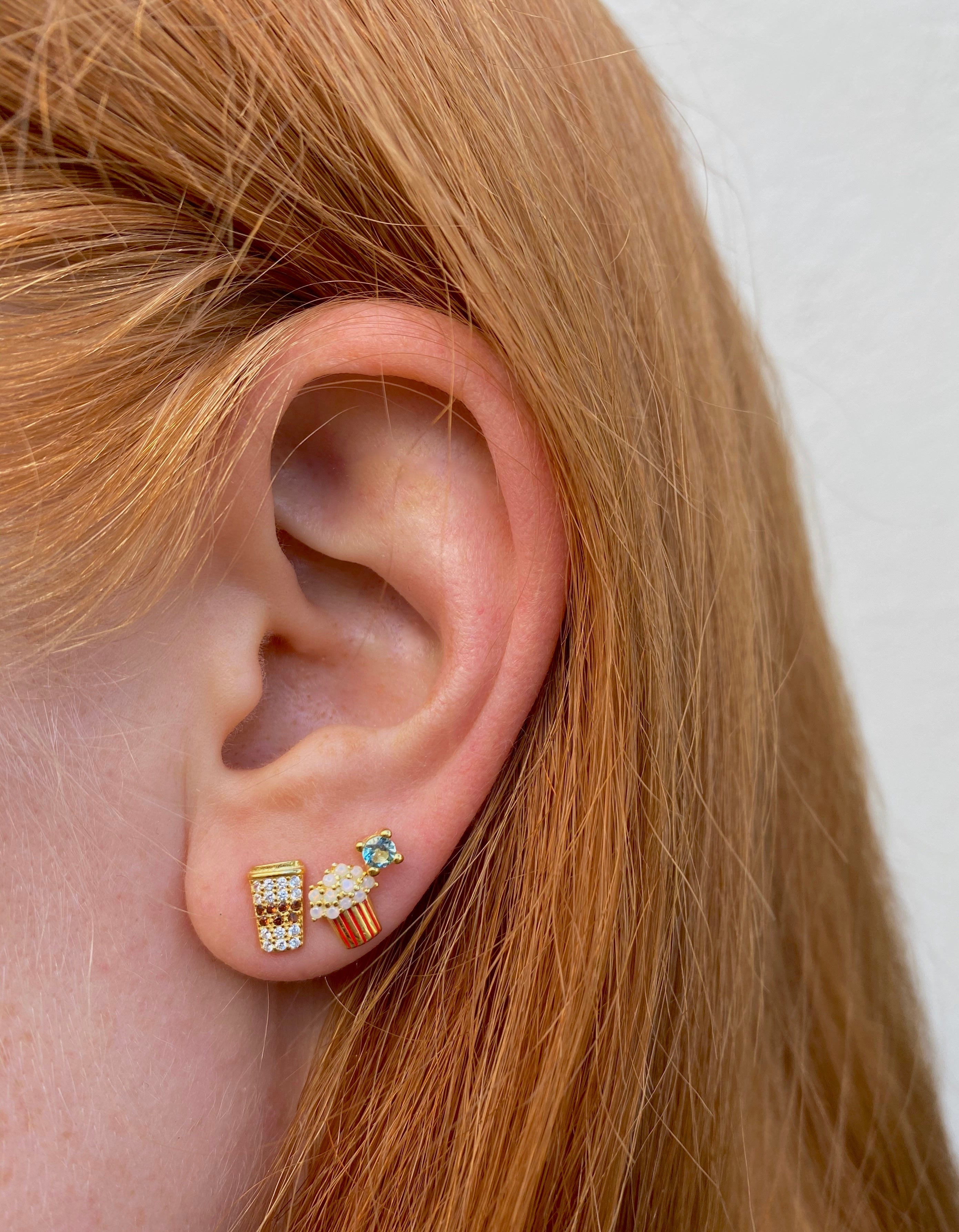Latte Crystal Studs