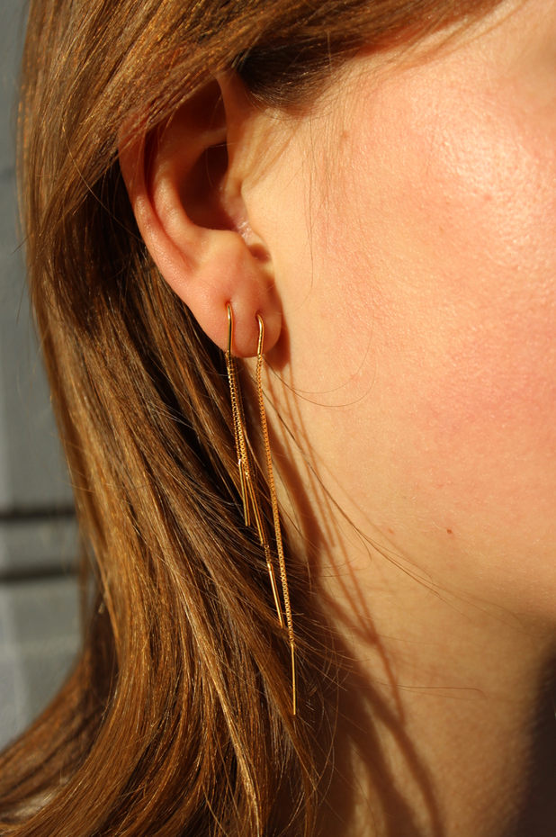 Double Chain Earrings "Long"