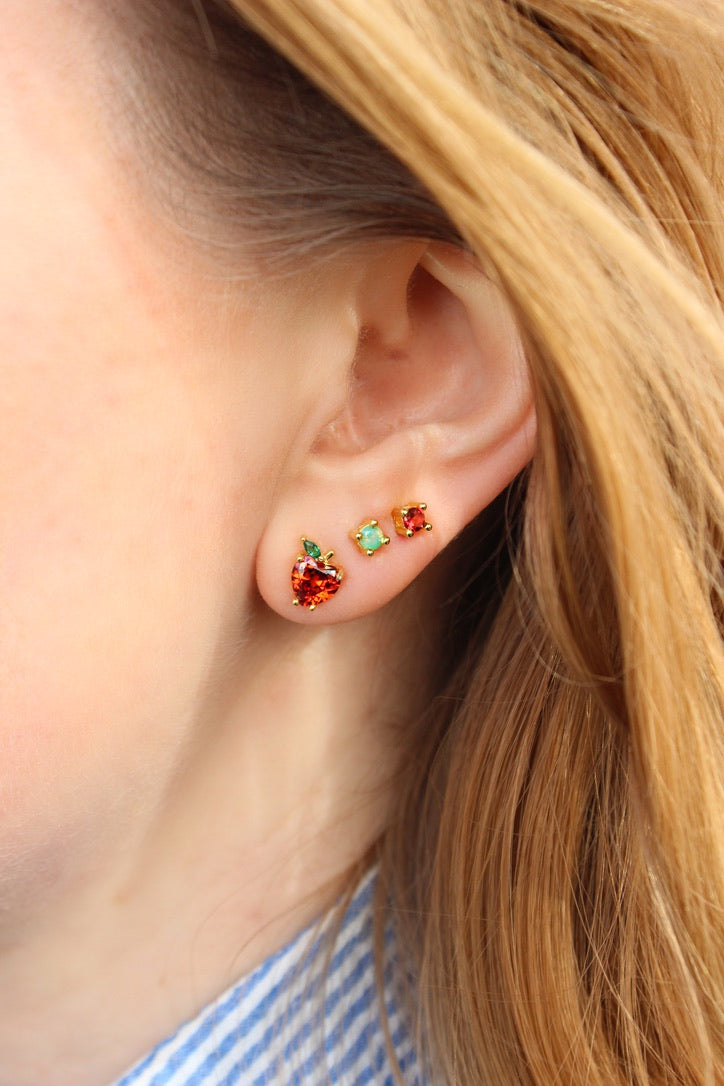 Apple Crystal Studs